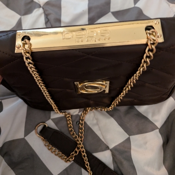 Bebe Abigail Logo Flap Top Black Crossbody Bag - Handbag - Purse - NWT - Picture 5 of 6